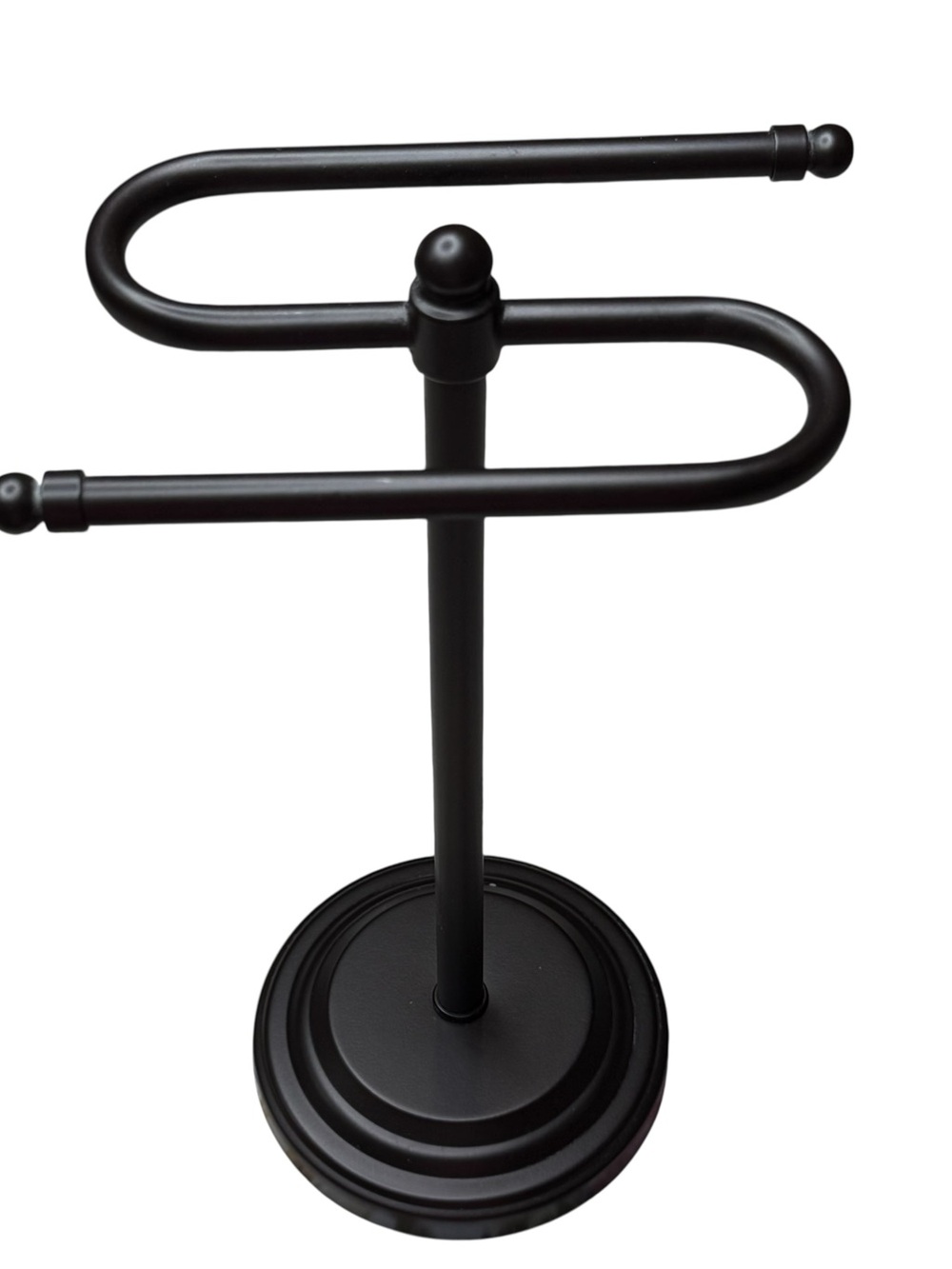 Bronze Rub Metal Double Hand Towel Holder Stand 12" Tall